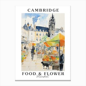 Food Market With Cats In Cambridge 2 Poster Canvas Print
