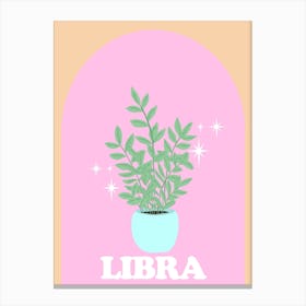 Botanical Star Sign Libra Canvas Print