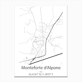 Monteforte D Alpone,Italy Minimalist Map Canvas Print