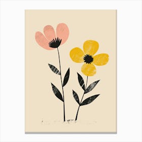 Monterrey Flower Market Boho Minimalist Style Canvas Print