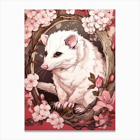 An Illustration Of A Foraging Possum 2 Canvas Print