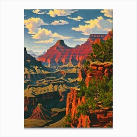 Grand Canyon National Park 2 United States Of America Vintage Poster Canvas Print