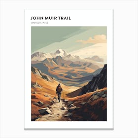 John Muir Trail Usa 1 Hiking Trail Landscape Poster Canvas Print