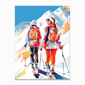 Snowbird Ski Resort   Utah Usa, Ski Resort Illustration 3 Canvas Print