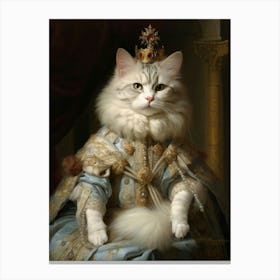 White Medieval Cat Canvas Print