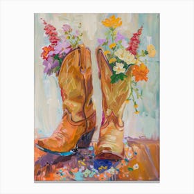 Cowboy Boots And Wildflowers 9 Canvas Print