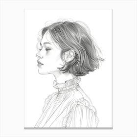 Portrait Of A Girl Creative Aesthetic Drawing Illustration Canvas Print