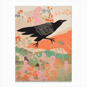 Maximalist Bird Painting Crow 3 Canvas Print
