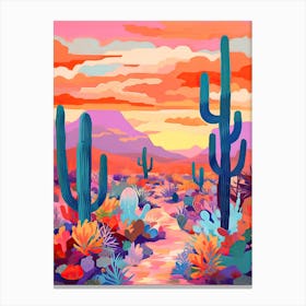 Colourful Desert Illustration 7 Canvas Print