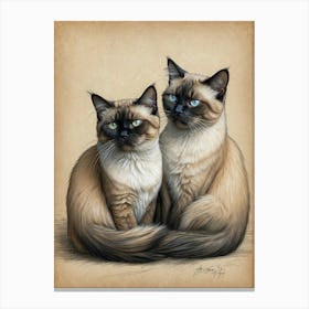 Siamese Cats Canvas Print