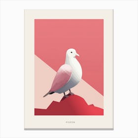 Minimalist Pigeon 2 Bird Poster Canvas Print