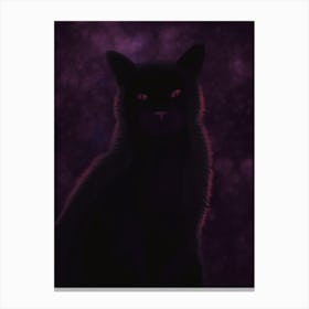 Mystical meow - Black Cat Canvas Print