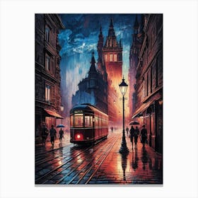 Old Town At Night Canvas Print