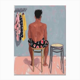 Man Sitting On A Chair 3 Canvas Print