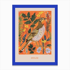 Spring Birds Poster Grouse 2 Canvas Print
