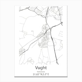 Vught,Netherlands Minimalist Map Canvas Print