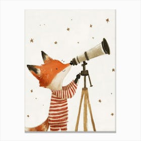 kids art fox looking into sky Canvas Print