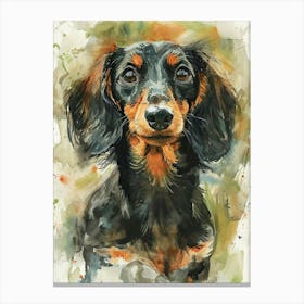 Dachshund Watercolor Painting 1 Canvas Print
