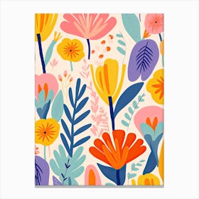 Vibrant Petal Whirl; Whimsical Flower Market Canvas Print