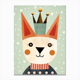 Little Fox 4 Wearing A Crown Canvas Print