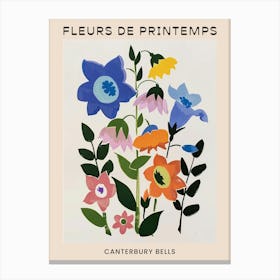 Spring Floral French Poster  Canterbury Bells 1 Canvas Print