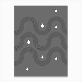 Abstract Waves Rain Canvas Print
