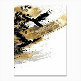 Crows Flying In The Sky Canvas Print