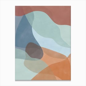 Terracotta Teal Abstract Shapes No.3 Canvas Print