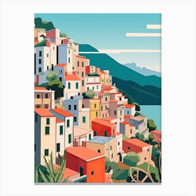 Cinque Terre, Italy, Graphic Illustration 1 Canvas Print