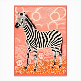 Zebra Coral Pattern 3 Canvas Print