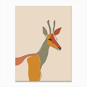 Antelope - Boho, Line Art 4 Canvas Print