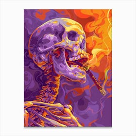 Skeleton Smoking A Cigarette 5 Canvas Print