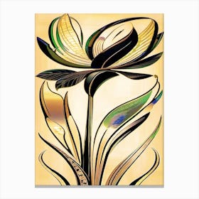 Art Deco Flower 1 Canvas Print