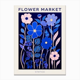 Blue Flower Market Poster Statice 2 Canvas Print