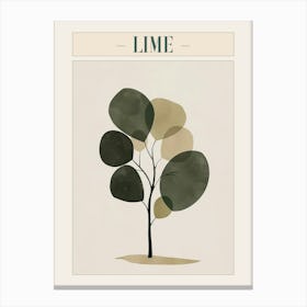 Lime Tree Minimal Japandi Illustration 2 Poster Canvas Print