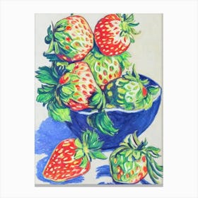 Strawberry Vintage Sketch Fruit Canvas Print