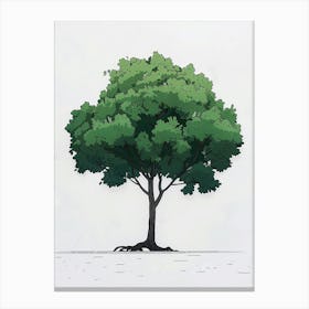 Sycamore Tree Pixel Illustration 4 Canvas Print