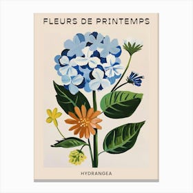 Spring Floral French Poster  Hydrangea 2 Canvas Print