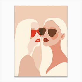 Two Women In Sunglasses 5 Canvas Print