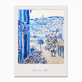 Marseille France 8 Mediterranean Blue Drawing Poster Canvas Print