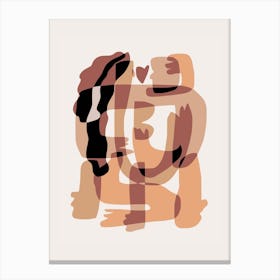Couple Hugs And Kisses Canvas Print