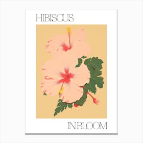 Hibiscus In Bloom Flowers Bold Illustration 1 Canvas Print
