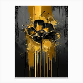 Black And Gold Flower Canvas Art Canvas Print