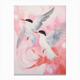 Pink Ethereal Bird Painting Common Tern 2 Canvas Print