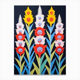 Flower Motif Painting Gladiolus Flower 4 Canvas Print