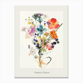 Prairie Clover 2 Collage Flower Bouquet Poster Canvas Print