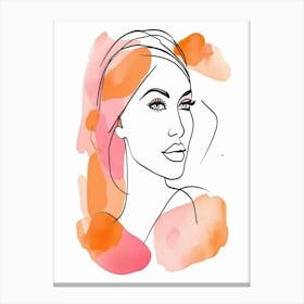 Watercolour Woman Line Art (16) Canvas Print