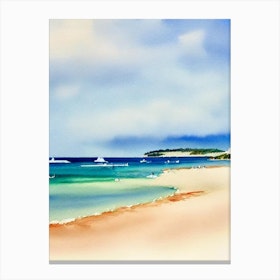 Rainbow Bay Beach, Australia Watercolour Canvas Print