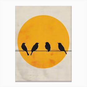 Birds On Wire Canvas Print Canvas Print