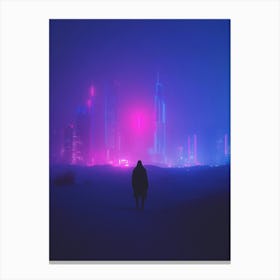 Desert Cyberpunk City | The Art of Solitude Canvas Print